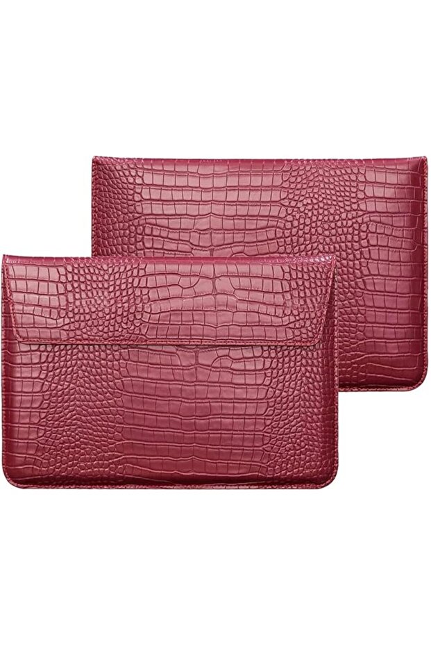 Crocodile Grain PU Leather Flap Style Case Bag Laptop Sleeve for MacBook Air 13.6 inch M3 A3113 M2 A