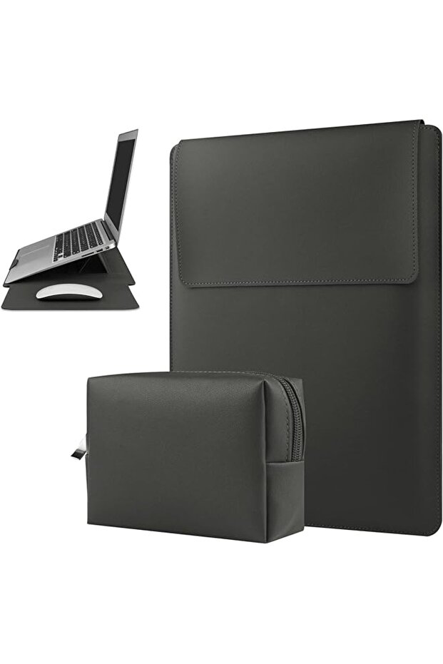 15 16 Inch Laptop Sleeve Case Leather Case with Adjustable Stand Compatible with MacBook Pro 16 2021