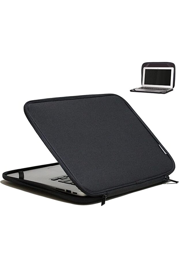 14-14.1 Inch Foldable Laptop Sleeve case Bag Pouch Cover Notebook Carrying Flip Case - Black