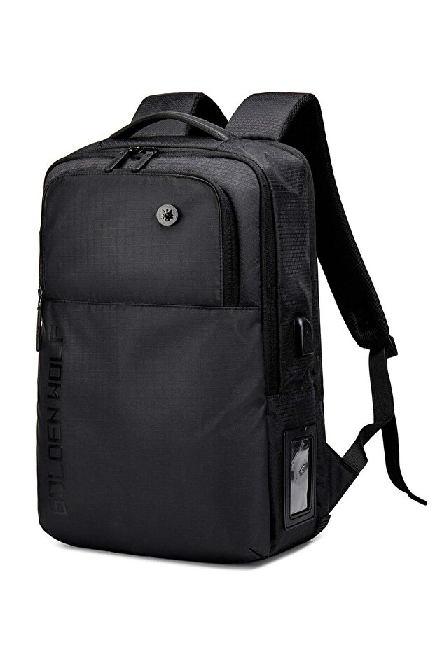 Golden Wolf Casual Lightweight School Laptop Bag Water-Resistant College Travel Backpack with USB Ch