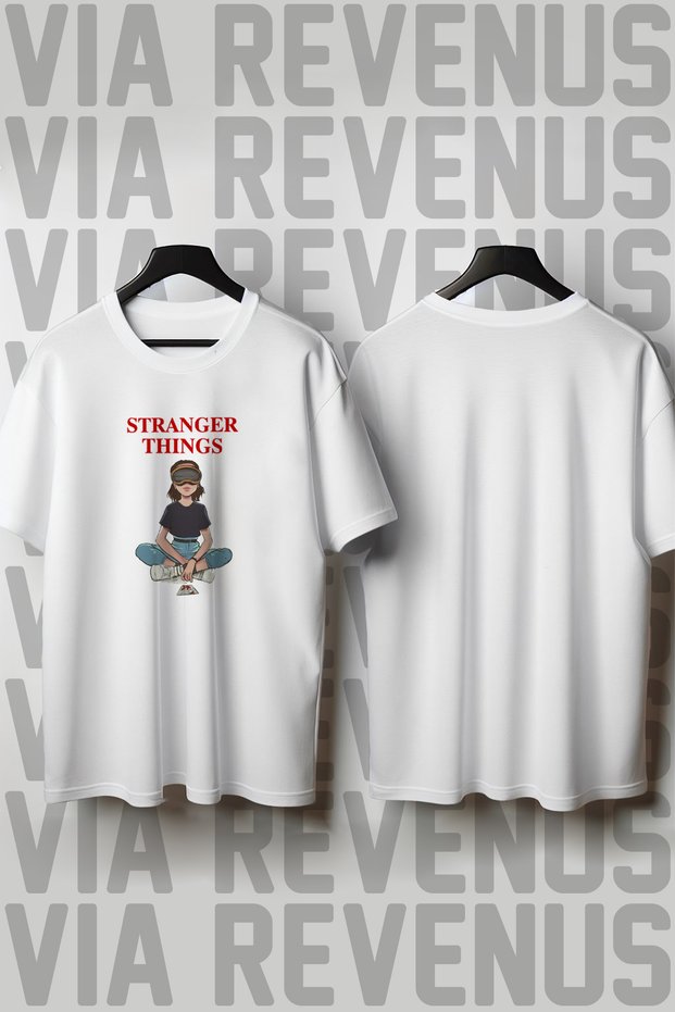 Stranger Things El Printed Crew Neck Wide Fit Unisex Tshirt