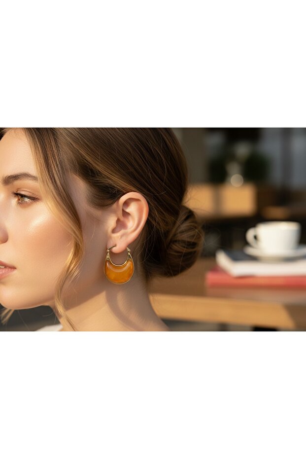 çelik altın kaplama küpe - 1