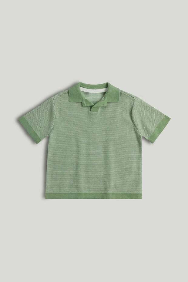 Green Knitted Polo Shirt