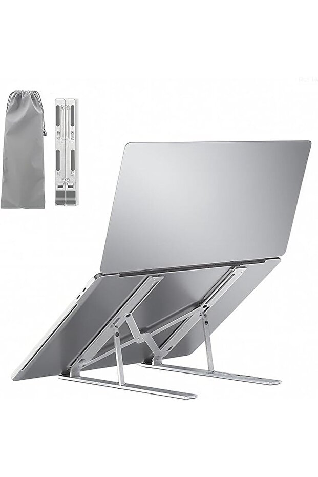 Adjustable Laptop Stand, Portable Aluminium Laptop Riser Laptop Holder for Desk, Extra Strong Stand,