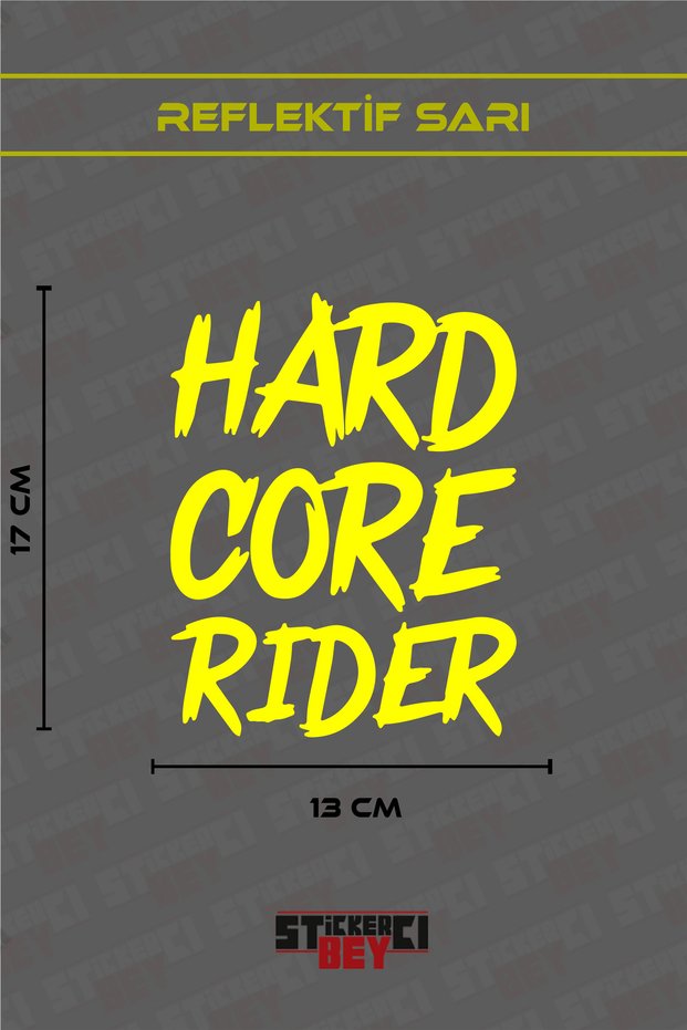 Hard Core Rider Written Motorcycle Laptop Helmet Car Sticker Decal (Foil Cut)