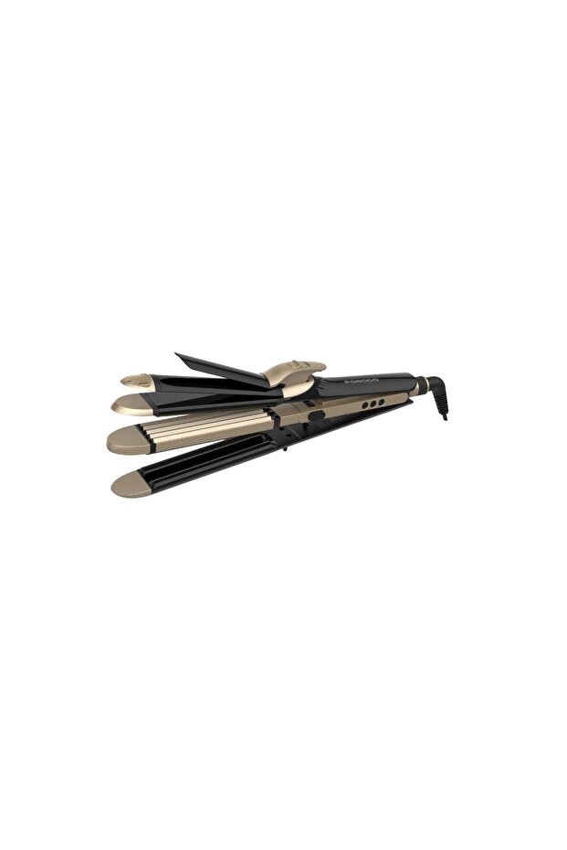 Lifestyle 4-in-1 Hair Iron with Curl, Straight, Wave & Crimp, LED Display