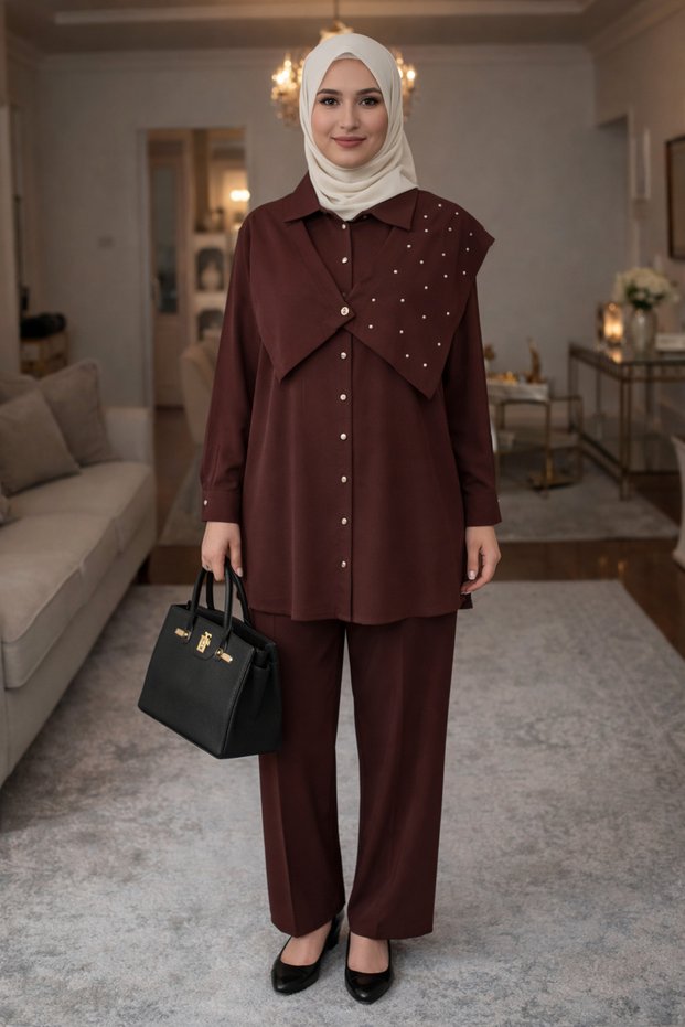 Seyyar Felerin Detailed Trousers Tunic Set