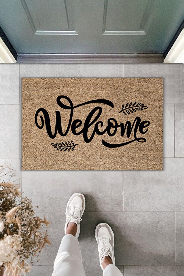 Modern Digital Printing Doormat - Leaf Welcome Doormat - Front Door Mat 70X45Cm