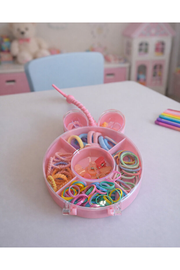 Children's Buckle Set + 2 Rings – Approximately 50 Colorful Rubber and Collet Buckles
