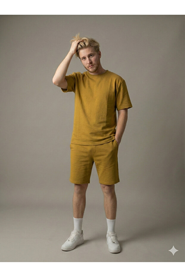 Stretch Fabric Jersey Capri Pocketed Unisex Pajama Set