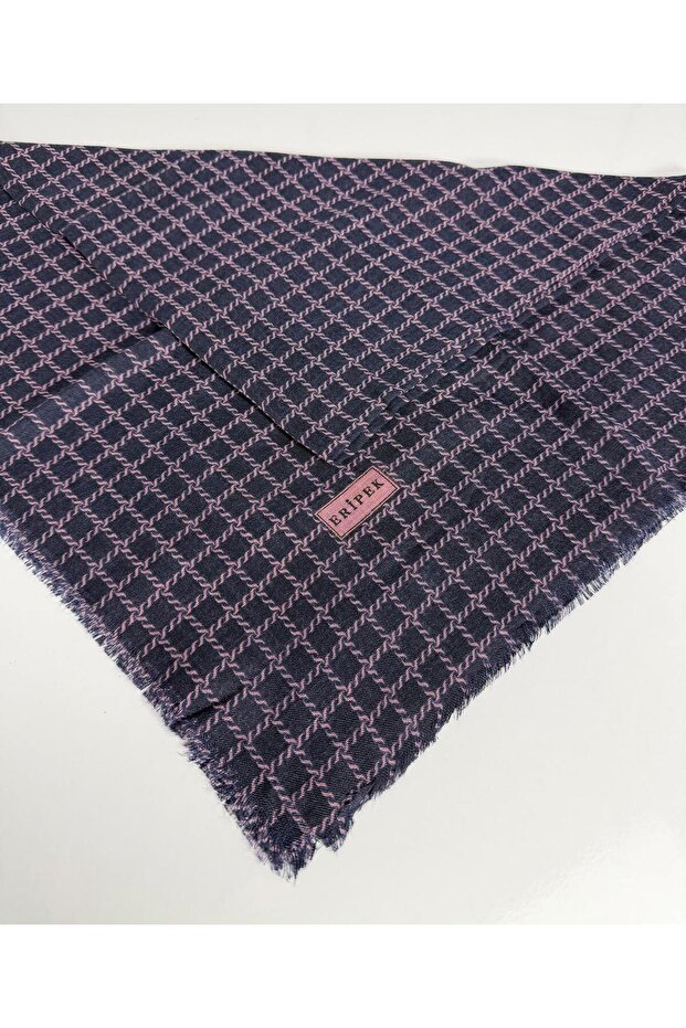 Eșarfă din in cu model - 06112-06 - 1