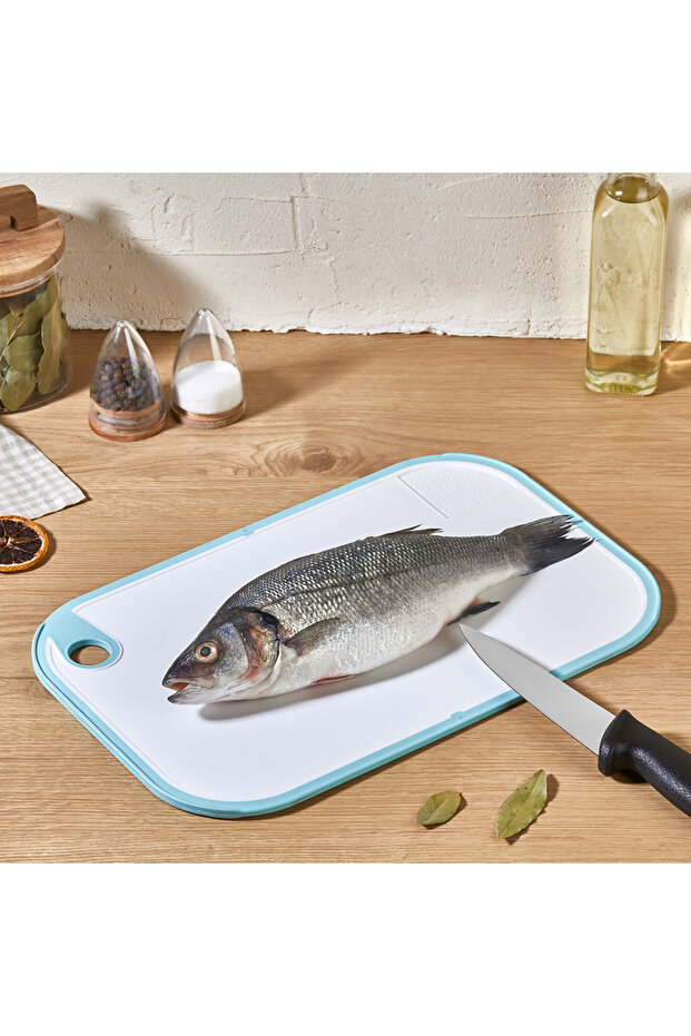 Qlux Silicone Banded Non-Slip Cutting Board Bpa-Free Cutting Board L-00926 Meat Chicken Fish Vegetables