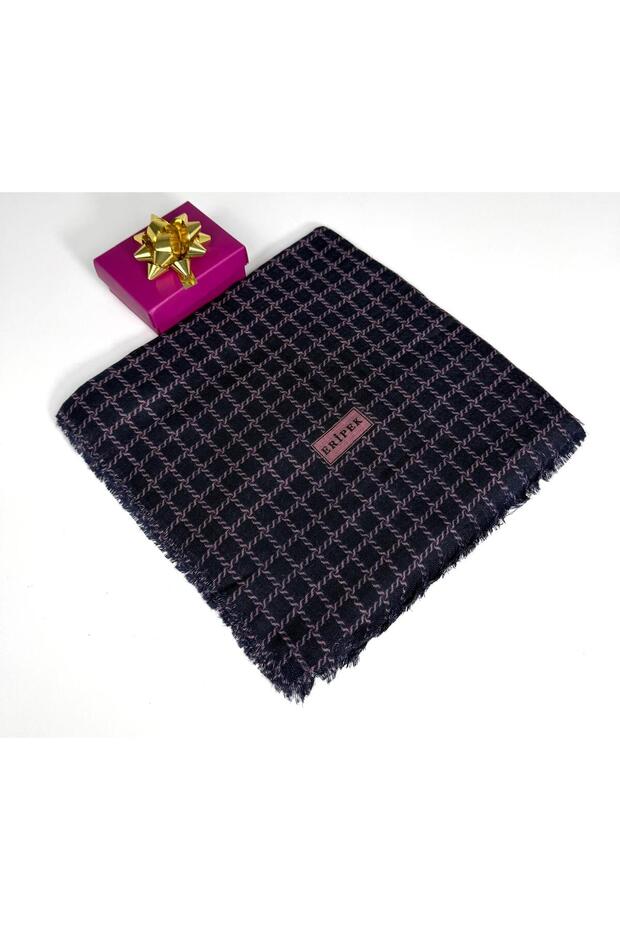 Eșarfă din in cu model - 06112-06 - 2