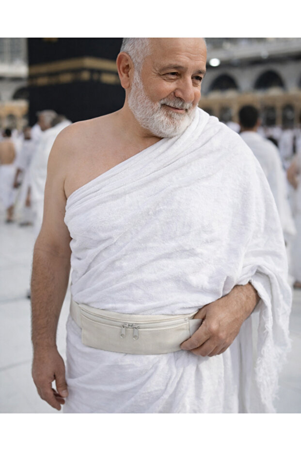 Ihram Belt with Zippered Pocket – Waterproof Nylon Lining – Secure Waist Belt for Hajj and Umrah