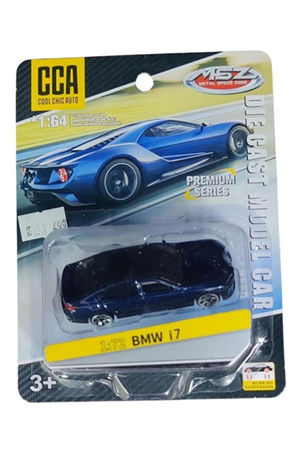 سيارة BMW i7 الفاخرة طراز أسود بمقياس 1/72