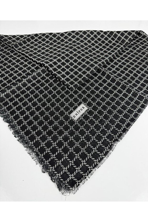 Eșarfă din in cu model - 06112-28 - 1