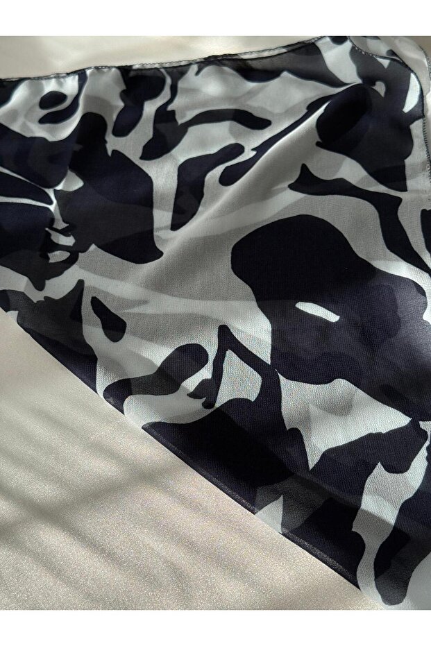 وشاح شيفون منقوش ملون - 3