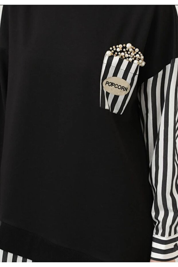 Popcorn İnci Taşlı Sweatshirt - 2