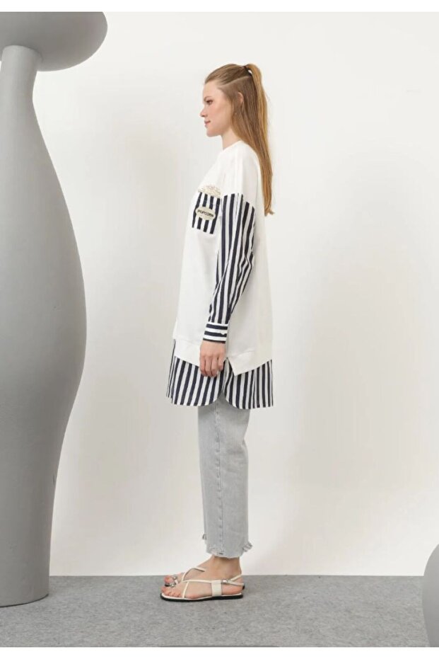 Popcorn İnci Taşlı Sweatshirt - 4