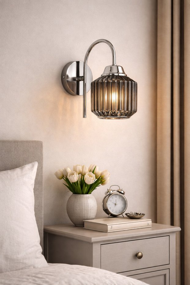 Uzay Modern Design Hall Entrance Bedroom Living Room Kitchen Cafe Color Custom Glass Single Wall Sconce