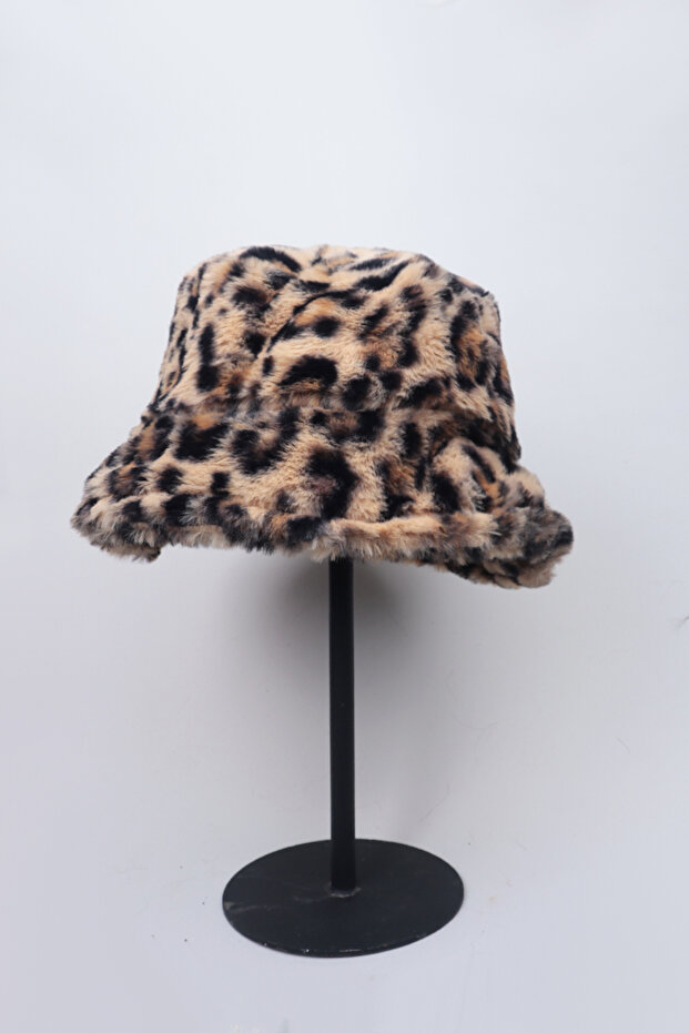 Leopard Plush Bucket Hat - 2