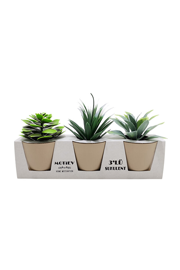 Set of Cobalt Artificial Succulent Plant Flowers