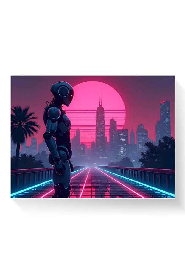 Tablou - Cyberpunk Sunset Robot - 2