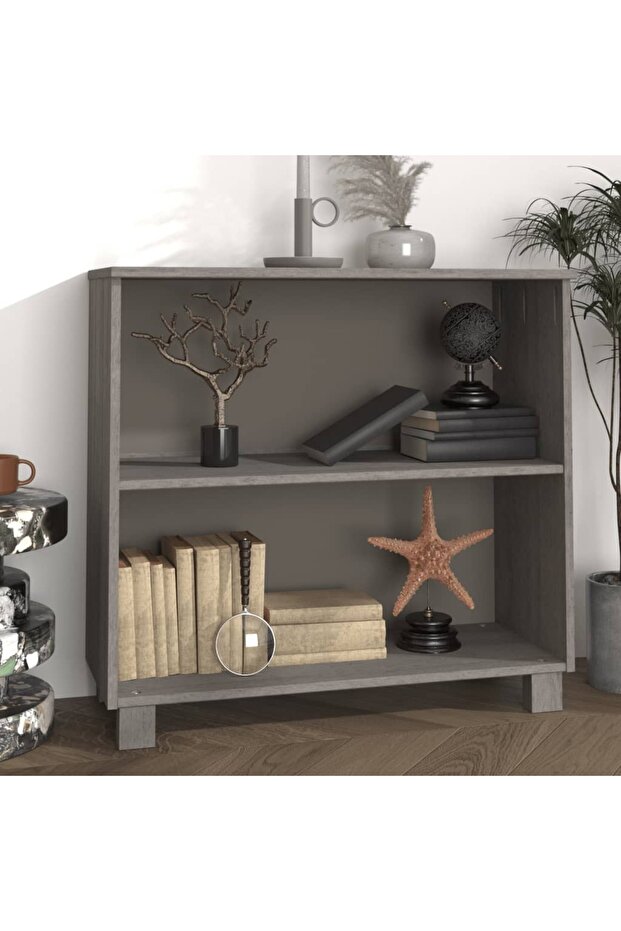 Sideboard HAMAR Light Grey 85x35x80 cm Solid Wood Pine