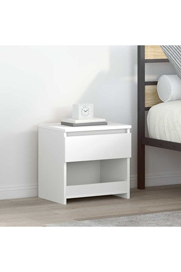 Bedside Cabinet White 40x30x39 cm Engineered Wood