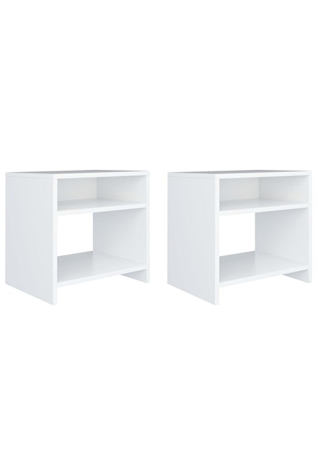 Bedside Cabinets 2 pcs White 40x30x40 cm Engineered Wood