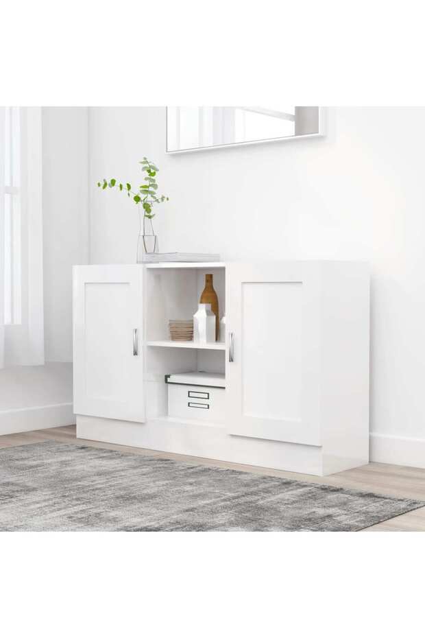 Sideboard White 120x30.5x70 cm Engineered Wood