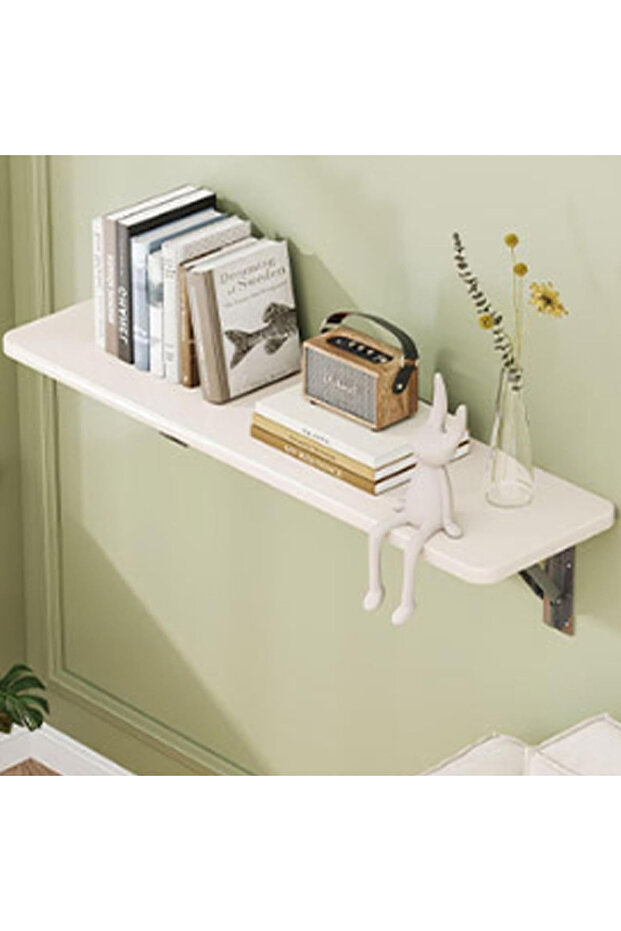 طاولة معلقة للدراسة، طاولة قابلة للطي مثبتة على الحائط، مصنوعة من الخشب الصلب - 3