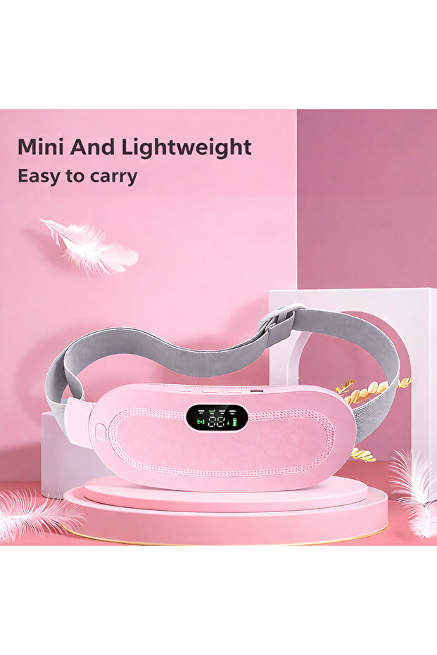 حزام تدفئة لاسلكي مزود بوظيفة اهتزاز، قابل للتعديل، قابل لإعادة الشحن عبر منفذ USB - 2