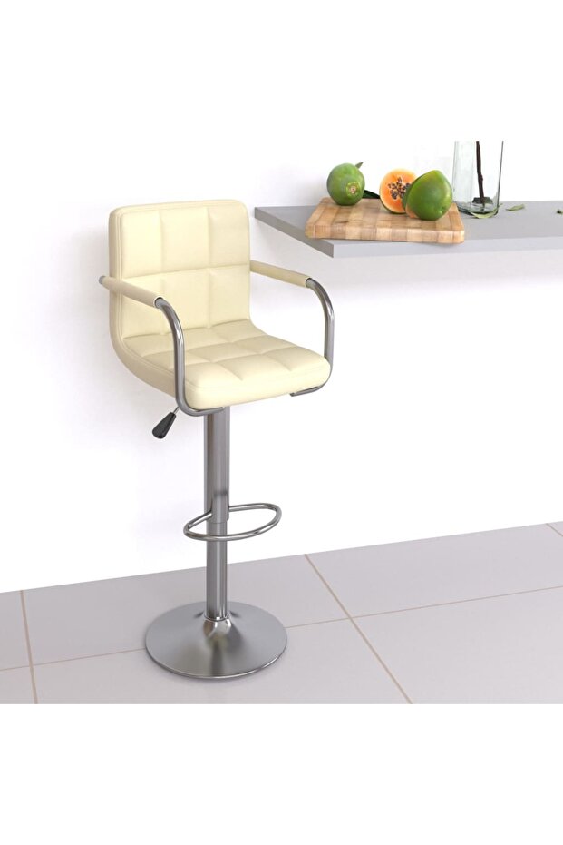 Bar Stool Cream Faux Leather