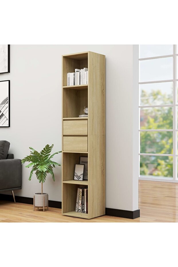 Book Cabinet Sonoma Oak 36x30x171 cm Engineered Wood