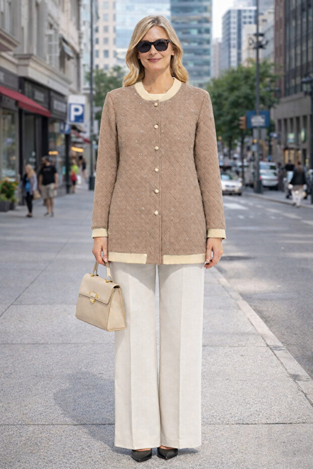 سترة بأزرار مزينة بالأحجار - 1