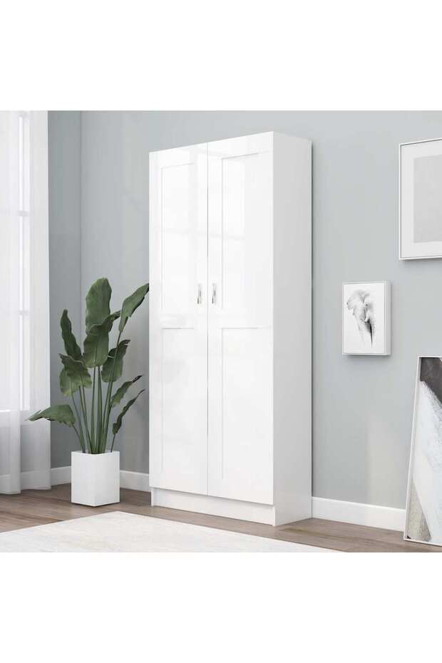 Book Cabinet White 82.5x30.5x185.5 cm Engineered Wood