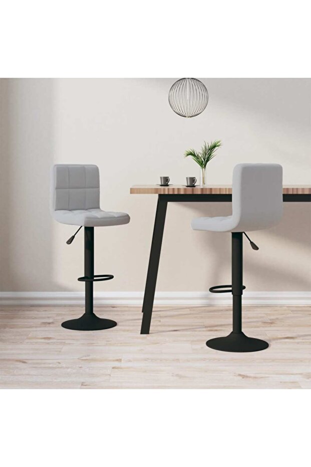 Bar Stools 2 pcs Light Grey Velvet