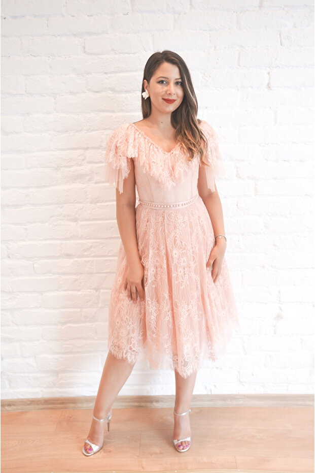 rochie midi din dantelă - 4