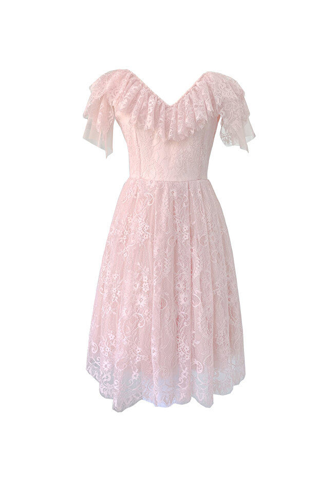 rochie midi din dantelă - 1