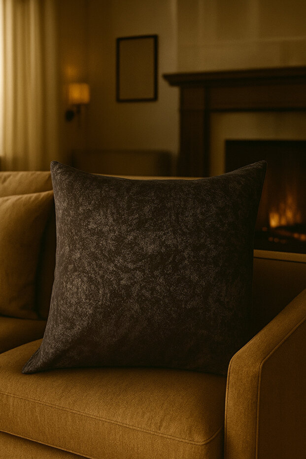 43X43 Velvet Throw Pillow Cover – Luxurious Design with Silver Detailing - Auburn Silver