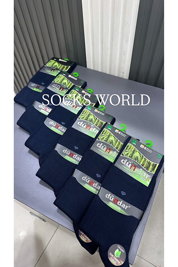 Dark Blue Seamless Bamboo 40-44 Foot Size 4 Season Socks 6 Pieces