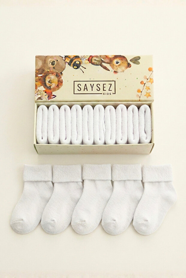 Organic Cotton Unisex 5-Piece Boxed Premium Newborn Baby Socks