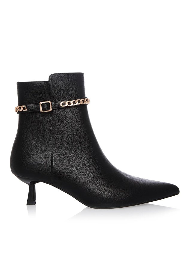 Botine Negre Toc Mic Comode Lant Marala