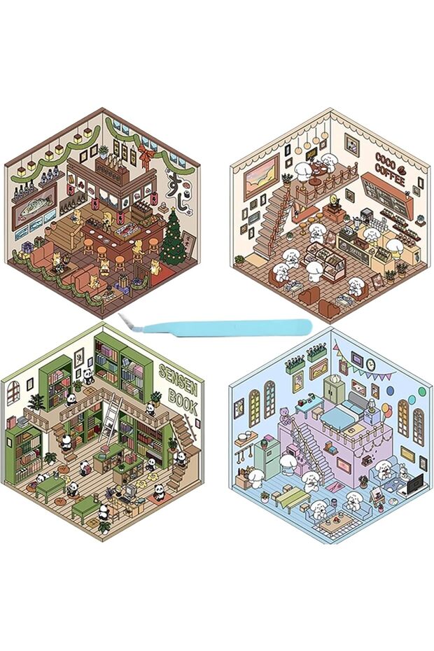 3D Home Stickers Set - 1