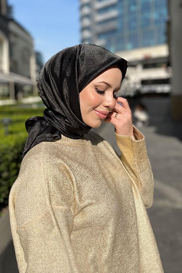 وشاح كريستال - لون سادة - 1070900-911 - أسود