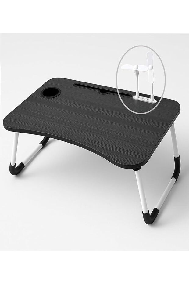 Portable Laptop Desk with 4 USB Ports,Well-Appointed & Foldable Bed Table Stand with Storage Drawer,