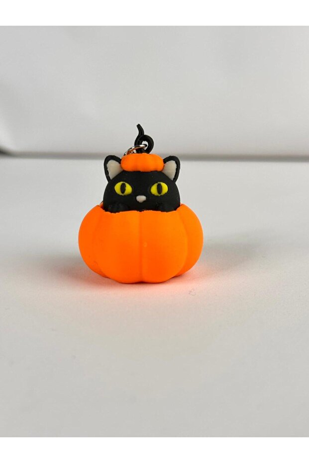 Pumpkin Cat Keychain Click Mechanical Keychain