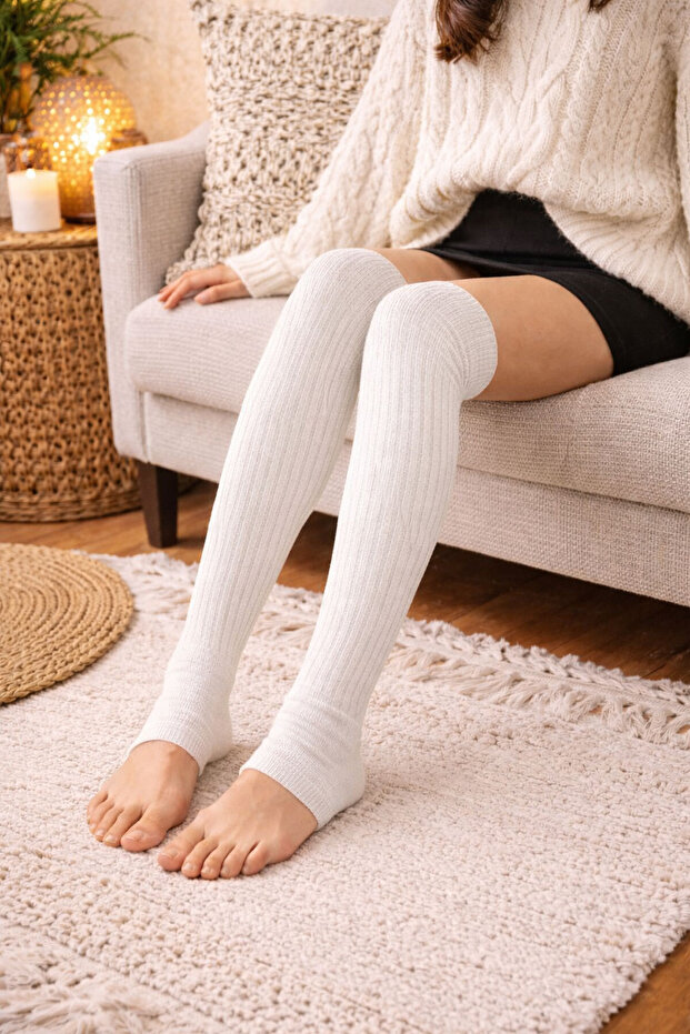 Ciorapi elastici peste genunchi, fără urechi, cu basic% de bumbac - 2