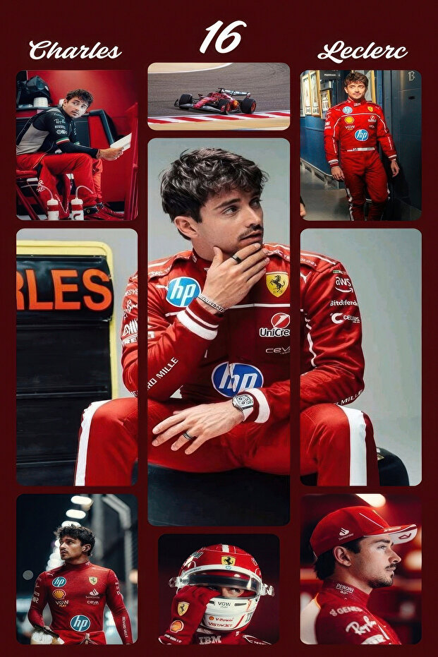 Charles Leclerc Modern Panel Tablo Poster - 2